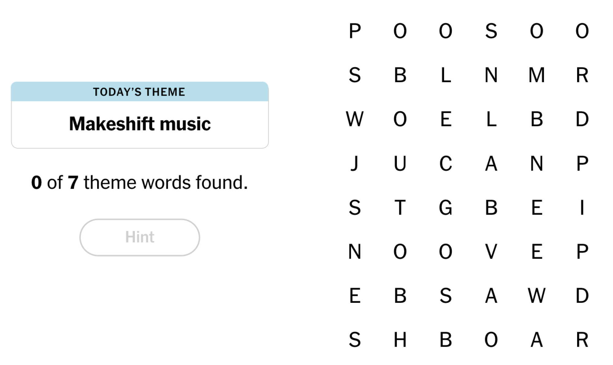 NYT Strands Board pour le 31 août 2024: Musique de fortune.