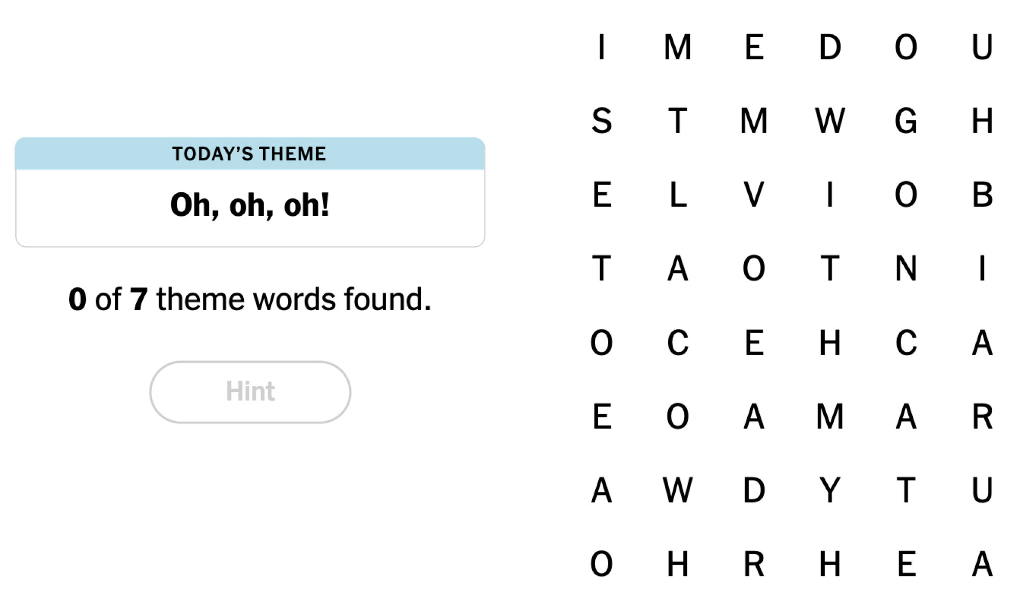 NYT Strands Board pour le 7 août 2024: Oh, oh, oh!