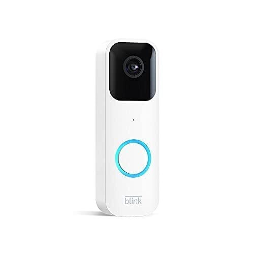 Connettes de porte vidéo Blink (modèle le plus récent), audio bidirectionnelle, vidéo HD, mouvement de mouvement et application de carillon, et Alexa activé - câblé ou sans fil (blanc)