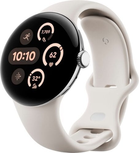 Google - Pixel Watch 3 (41 mm) Smartwatch avec bande en porcelaine - LTE - argent poli