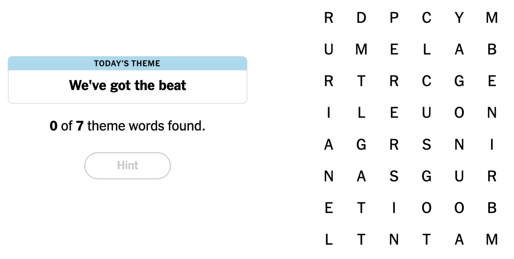 NYT Strands Board pour le 1er juillet 2024: Nous avons le rythme.