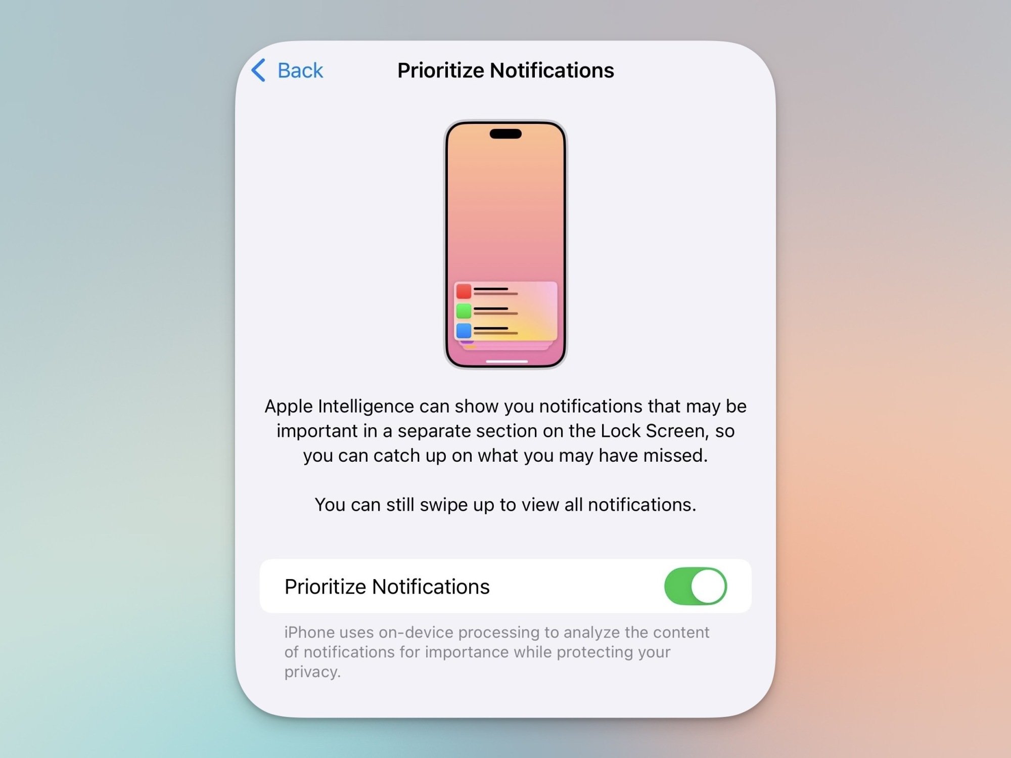 Prioriser les paramètres de notifications sur iPhone.
