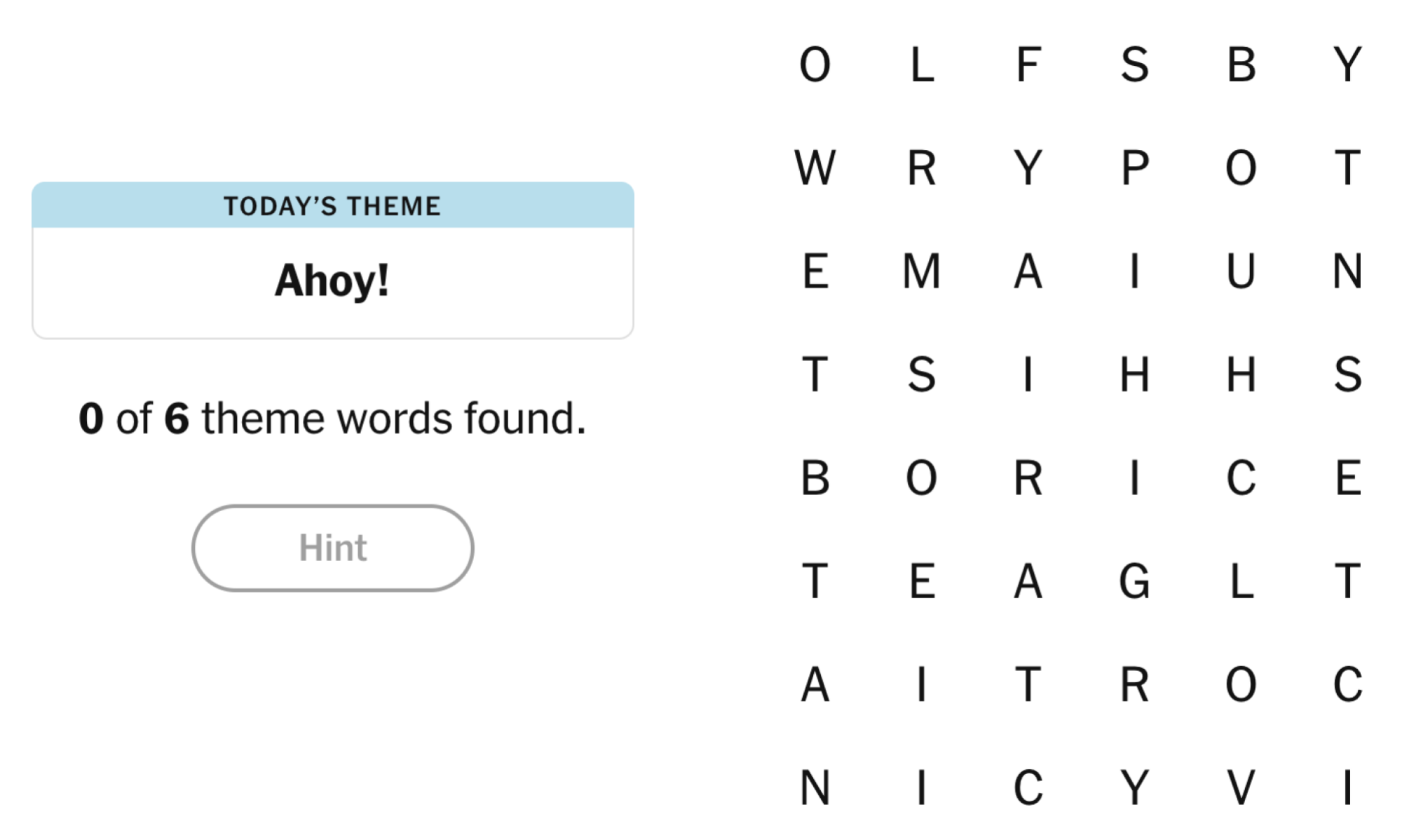 NYT Strands Board pour le 5 mars 2025: Ahoy!