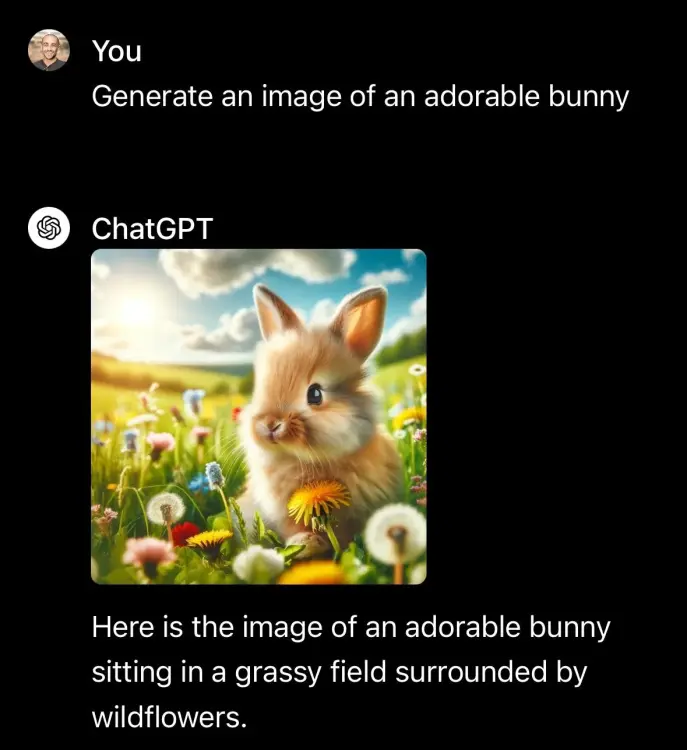Une image générée par l'IA d'un lapin heureux