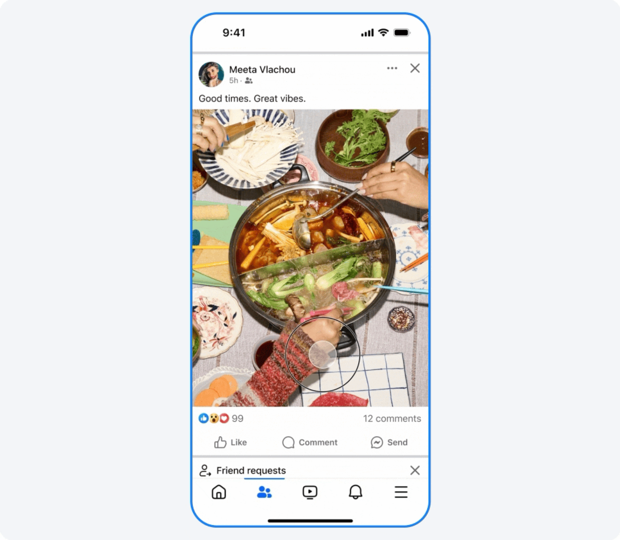 Onglet d'amis facebook