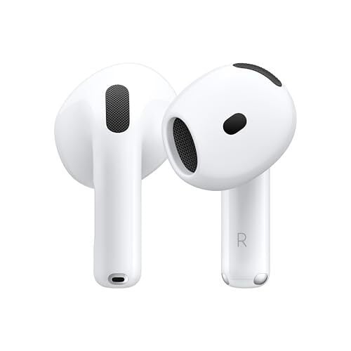 Apple AirPods 4 Écouteurs sans fil, écouteurs Bluetooth, avec annulation active du bruit, audio adaptatif, mode transparence, audio spatial personnalisé, cas de charge USB-C, charge sans fil, puce H2
