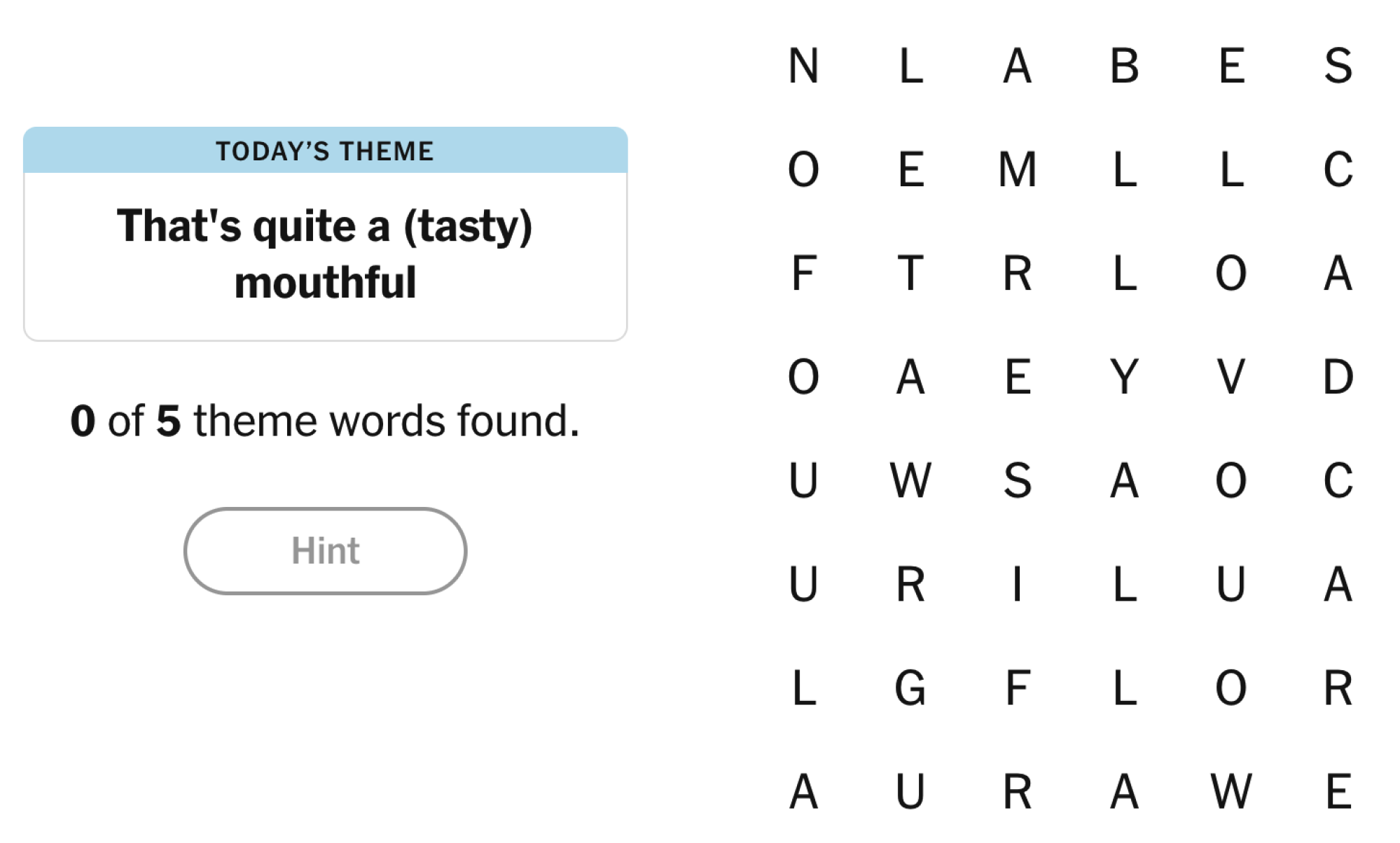 NYT Strands Board pour le 9 avril 2025: C'est une bouchée (savoureuse).