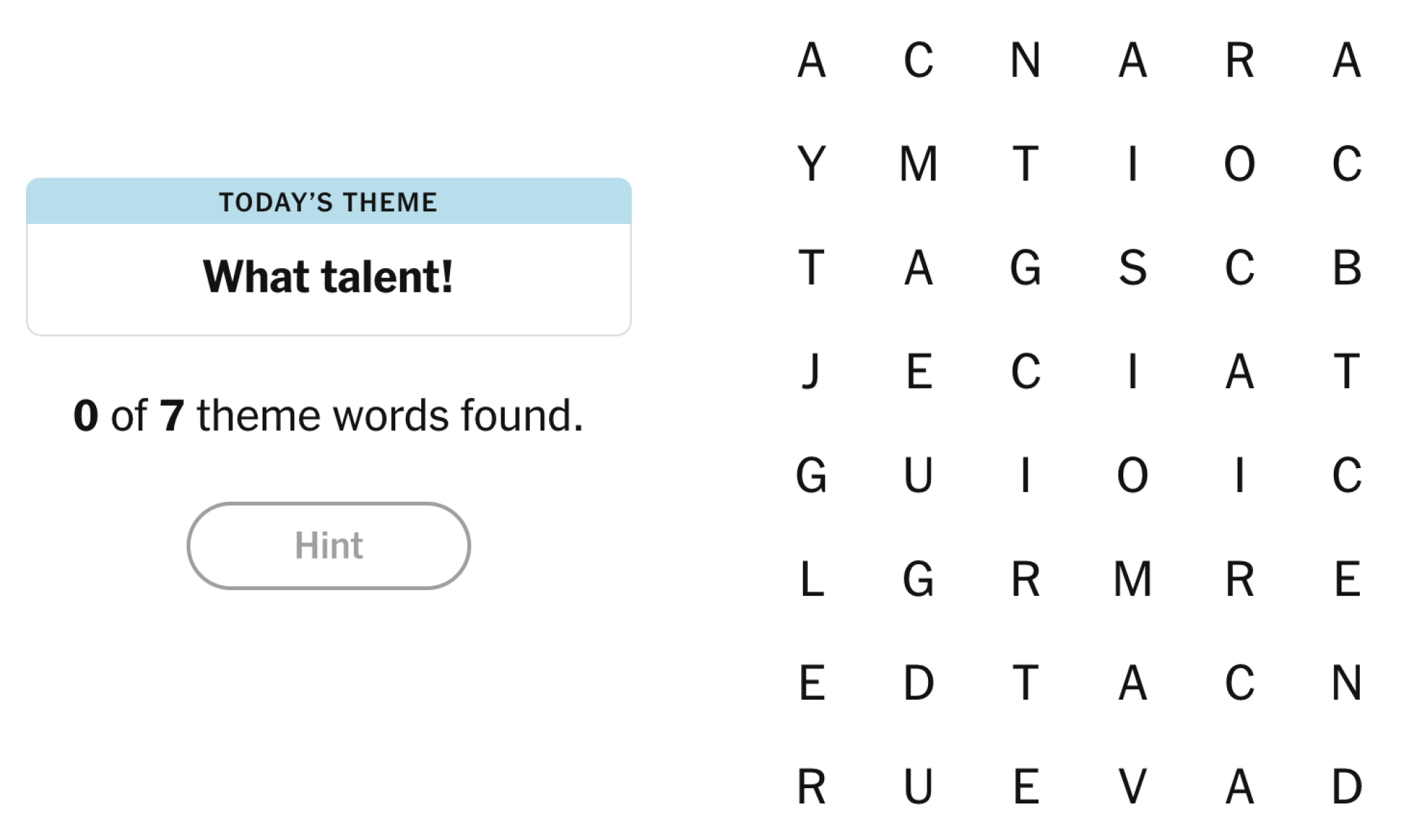 NYT Strands Board pour le 21 avril 2025: Quel talent!