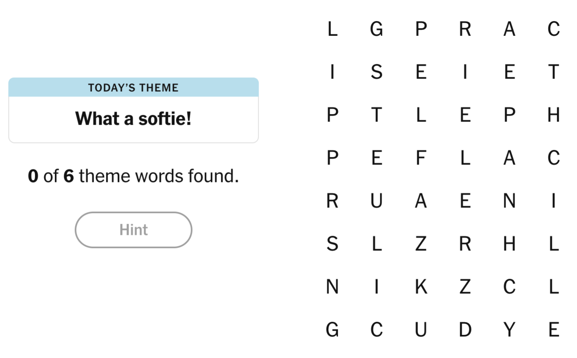 NYT Strands Board pour le 23 avril 2025: Quel softie!
