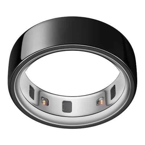 Oura Ring 4 - Black - Taille 7 - Smart Ring - Taille First avec Oura Ring 4 Kit de dimensionnement - Sleep Tracking Warable - Heart Rate - Fitness Tracker - Jusqu'à 8 jours de durée de vie de la batterie