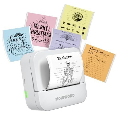 NoteBuddy Mini Sticker Imprimante Doodle Dash Portable Thermal Imprimante Pocket Pocket Photo Imprimante Bluetooth pour l'apprentissage, les fournitures de scrapbook