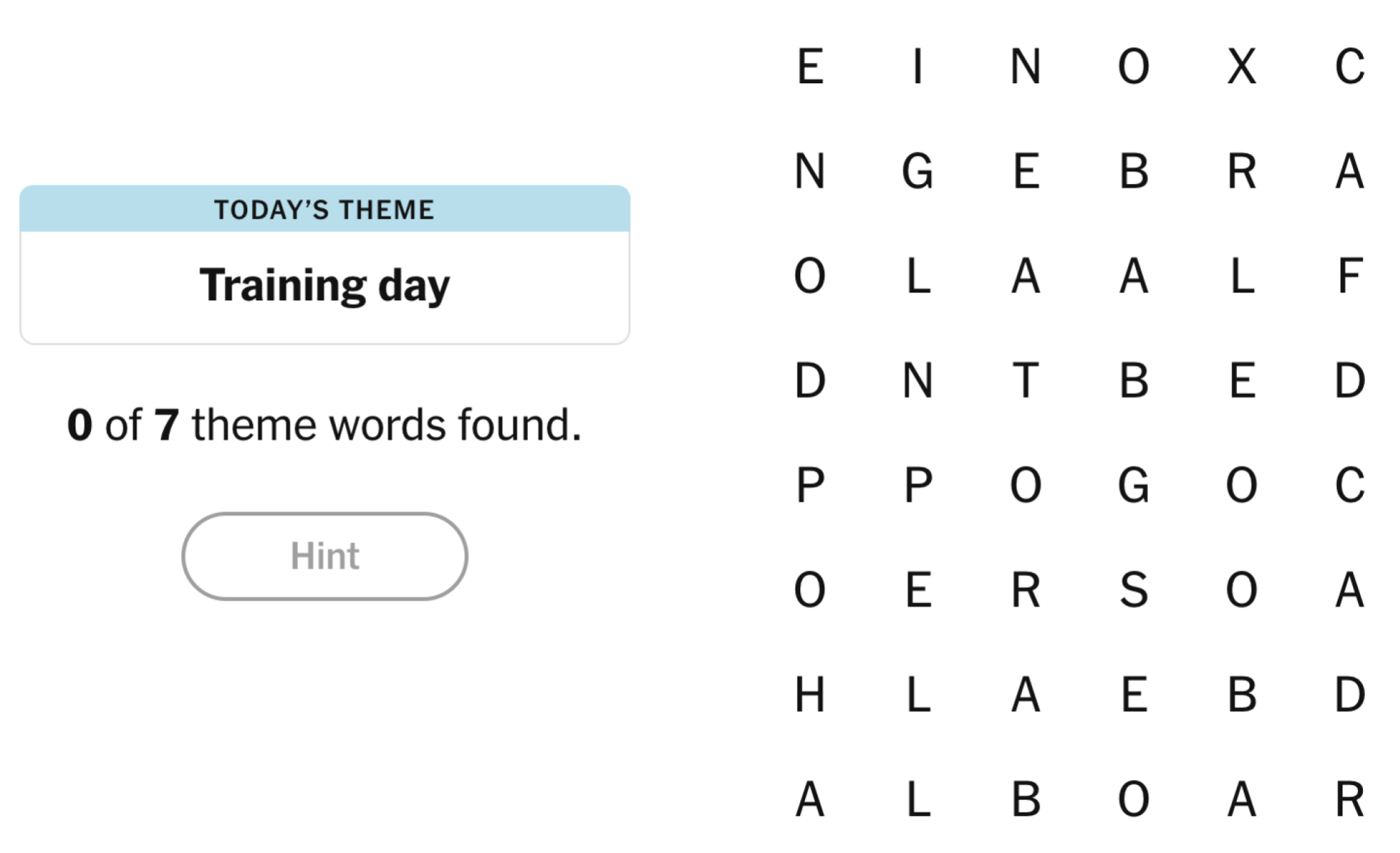 NYT Strands Board pour le 7 mai 2025: Journée de formation.