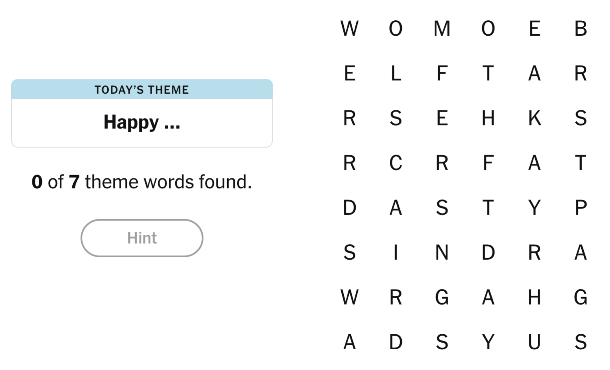 NYT Strands Board pour le 11 mai 2025: heureux ...