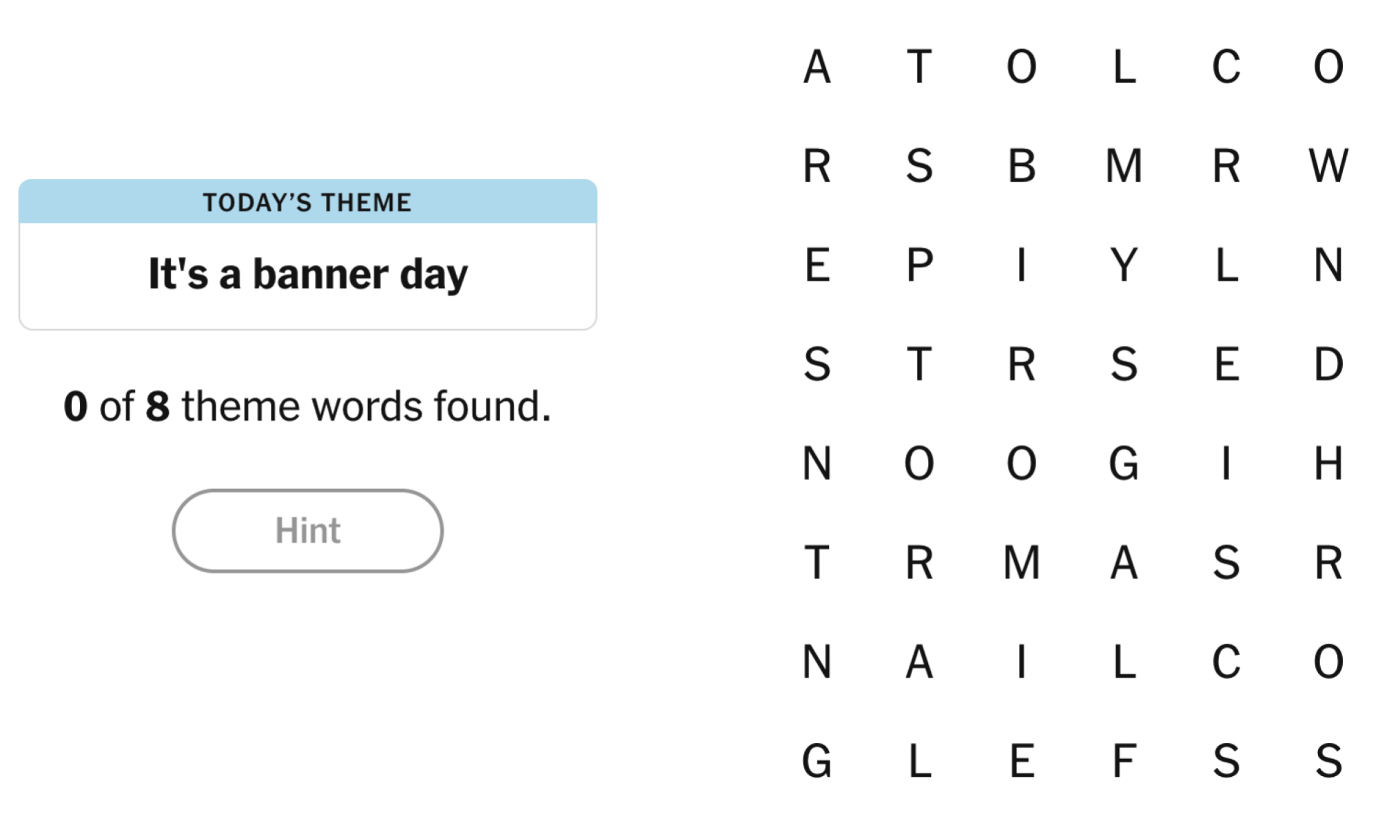 NYT Strands Board pour le 14 juin 2025: C'est une journée de bannière.