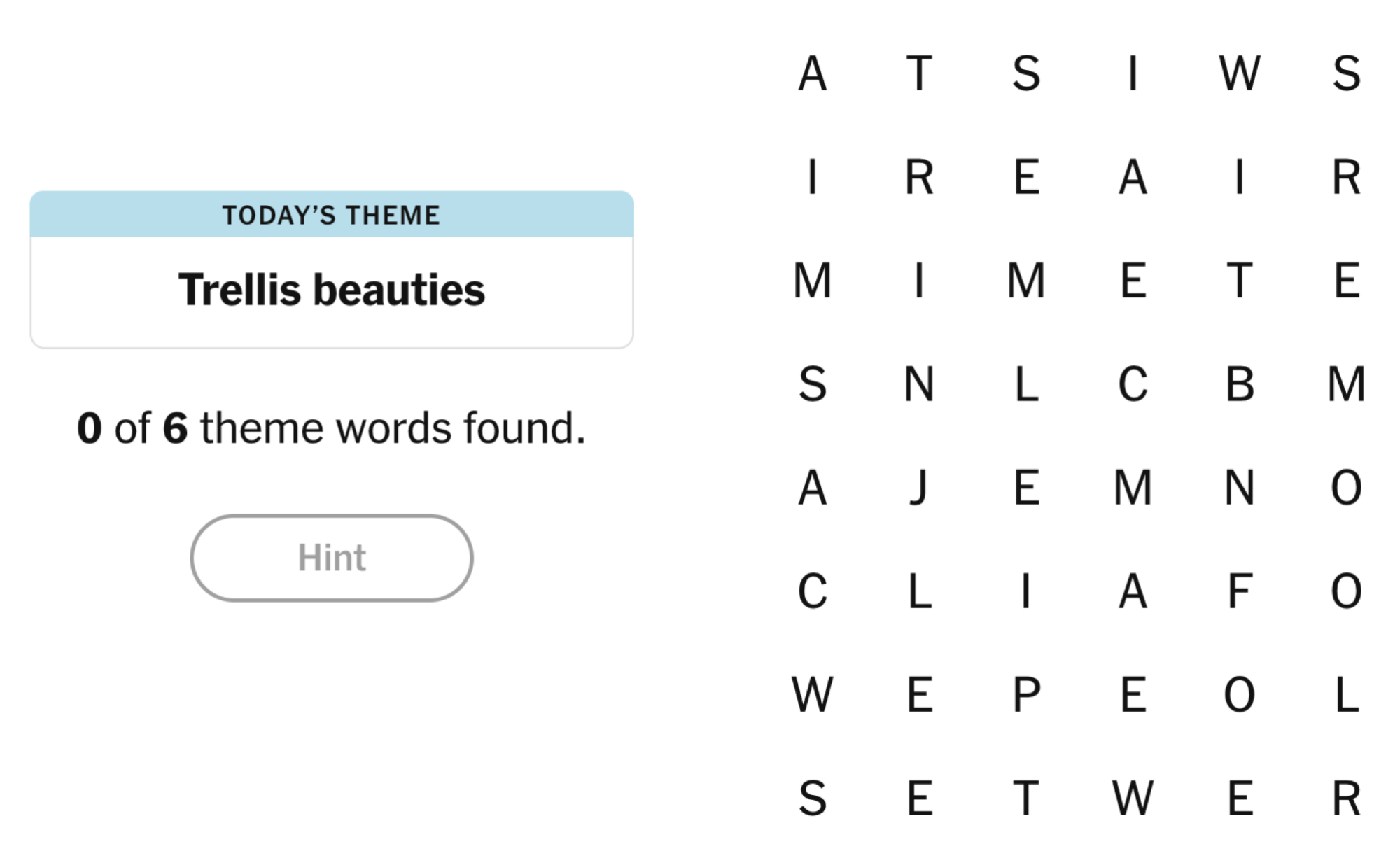 NYT Strands Board pour le 30 juin 2025: Trellis Beauties.