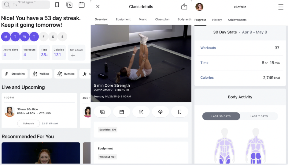 Peloton dans iOS
