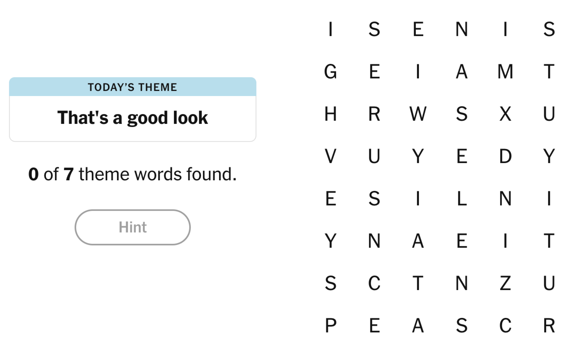 NYT Strands Board pour le 27 juillet 2025: C'est un bon look.