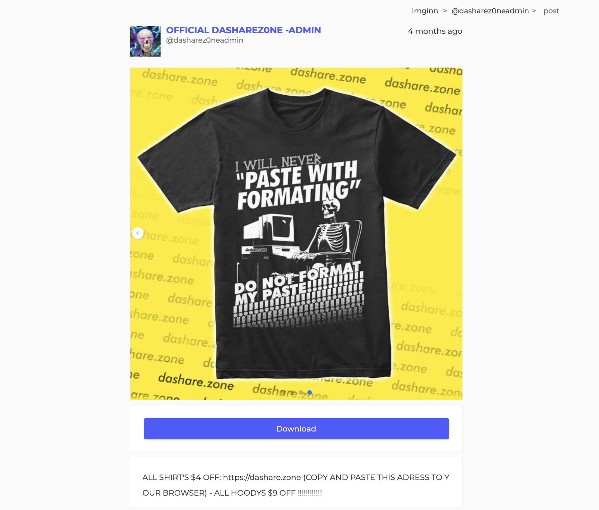 Une image d'un t-shirt qui dit 