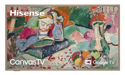 HISENSE 55 pouces Classe QLED 4K S7N Canvastv Series Dolby Vision HDR Google Smart TV (55S7N, modèle 2024) - Mode d'art, panneau anti-glare, affichage Hi-Matte, monture murale à cadre et ultraslim incluse, 144Hz