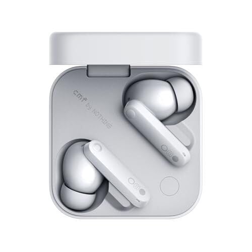 CMF Buds Pro 2 Écouteurs sans fil, audio haute résolution avec LDAC, écouteurs de l'annulation hybride de 50 dB, technologie de jeu Ultra Bass, Bluetooth 5.3, 43H Temps de jeu avec boîtier de charge, 6 pavés HD MICS, gris clair gris clair