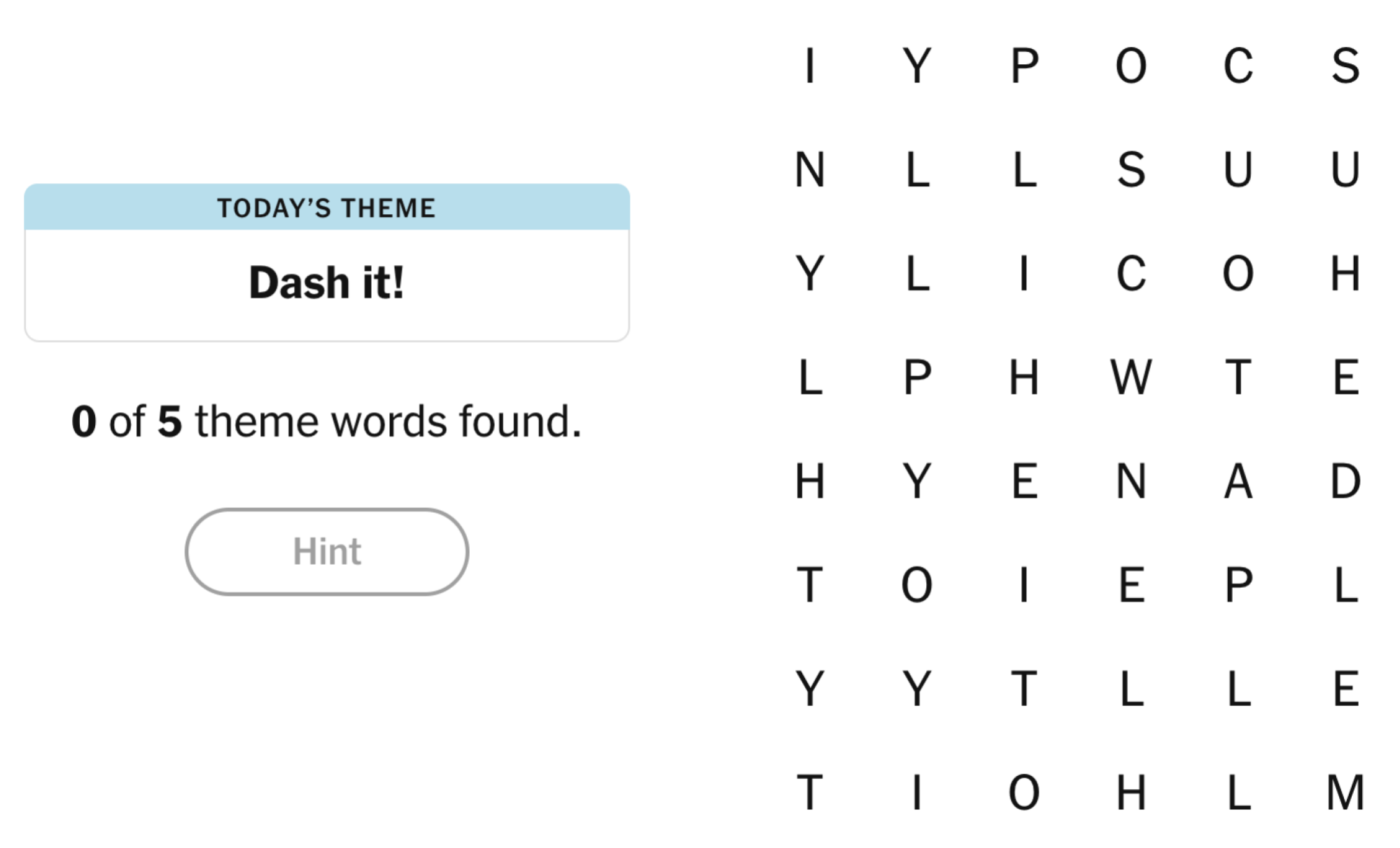 NYT Strands Board pour le 19 août 2025: Dash It!
