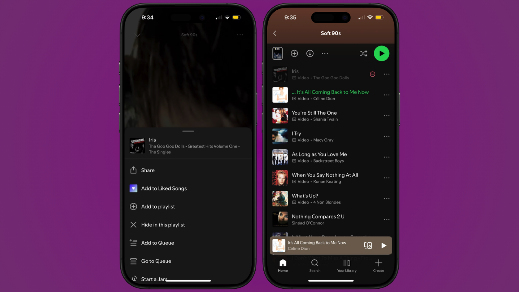 Cachez des chansons indésirables dans Spotify.