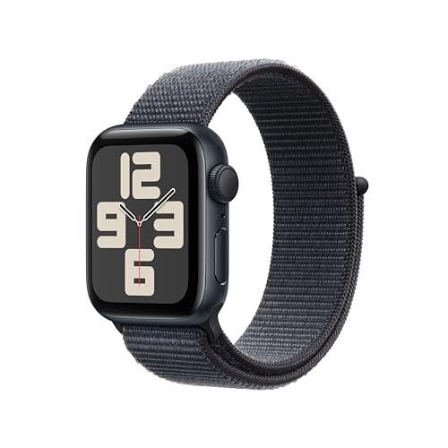 Montre intelligente Apple Watch SE (2e génération) (GPS 40 mm) avec boîtier en aluminium avec boucle Midnight Sport. Suivi de la condition physique et du sommeil, détection des accidents, moniteur de fréquence cardiaque, écran Retina, carboneutre