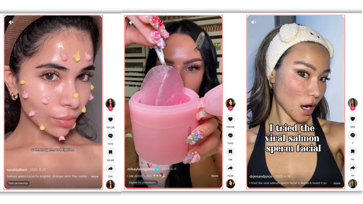 Pourquoi les TikTokers s'injectent du sperme de saumon dans leur visage