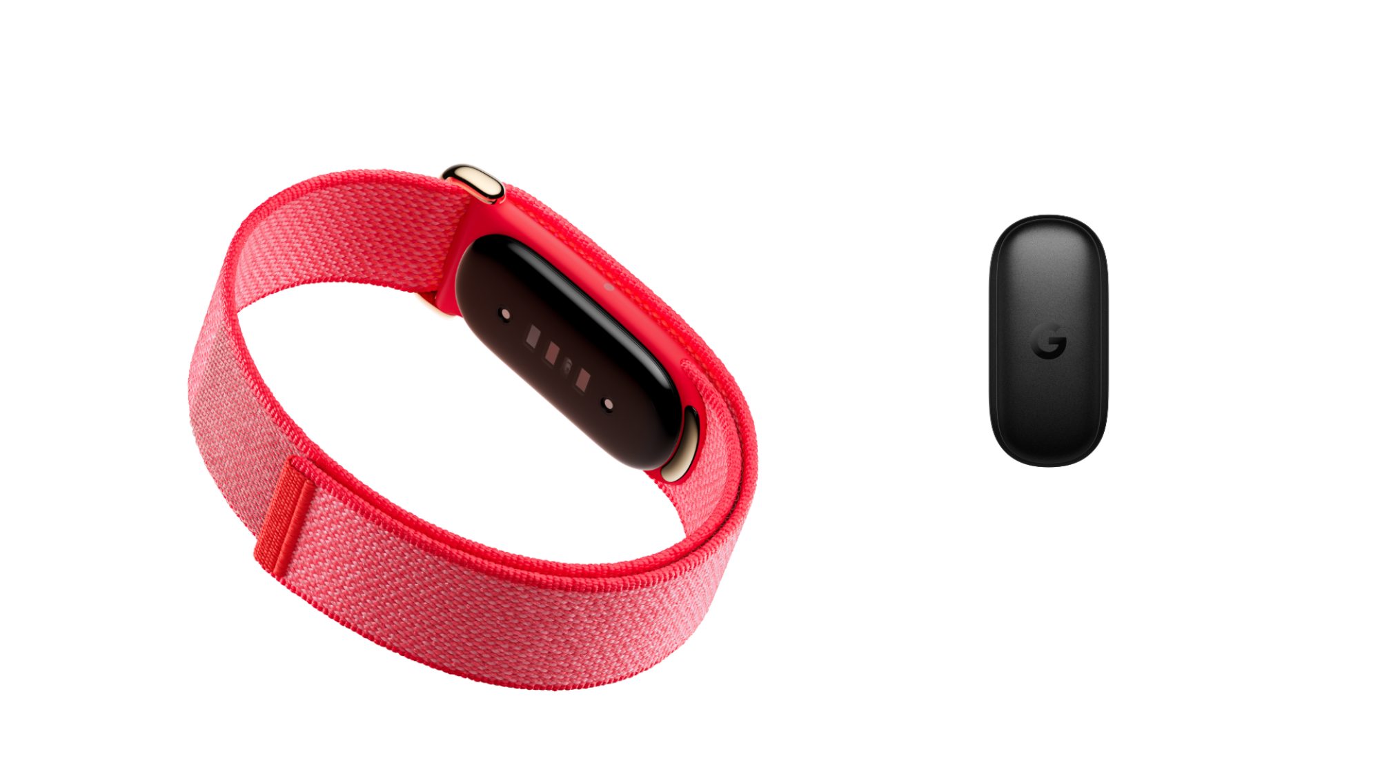 Bracelet Fitbit Air montrant le dessous, à côté de l'appareil lui-même