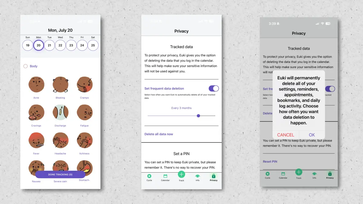 Cette application de suivi des règles préserve la confidentialité de vos données