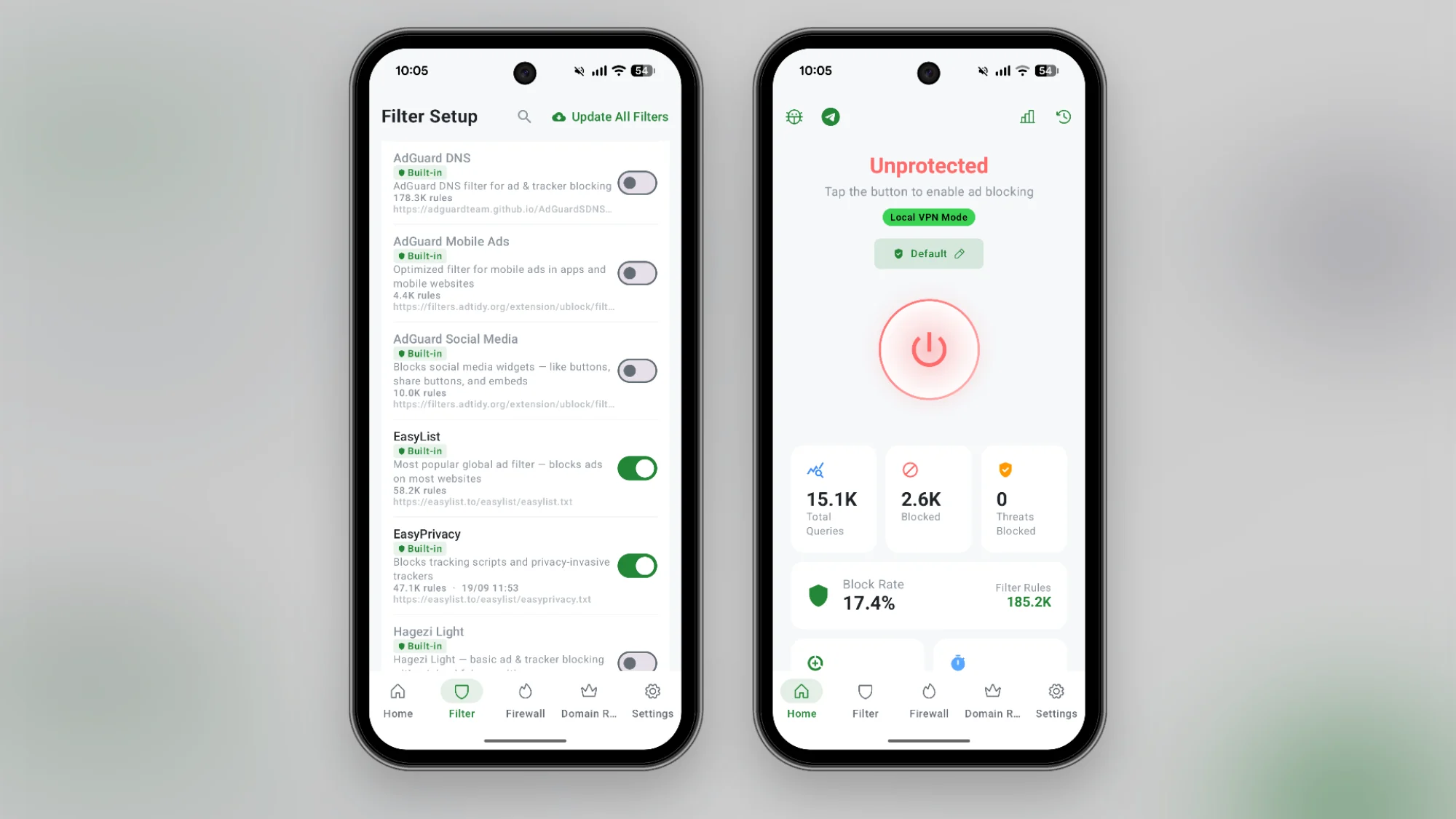 Personnalisation de BlockAds sur Android